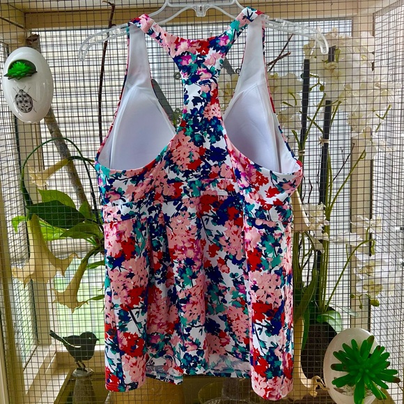 Lands End Floral Tankini Halter Top 14 - Picture 3 of 4
